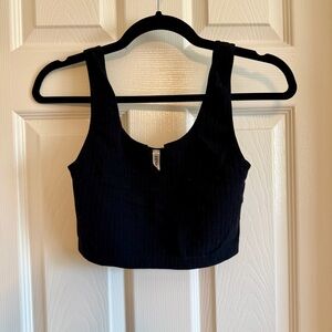 Black Zenana ribbed Keyhole Brami